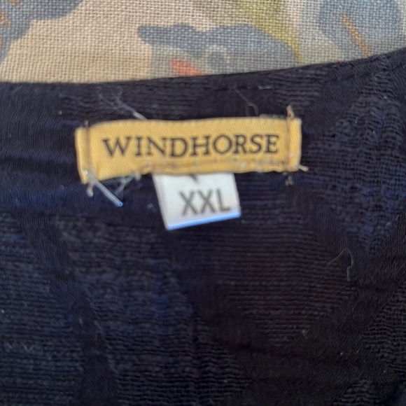 WINDHORSE Size XXL Lagenlook Black Tunic Top Geometric Monochrome Knit 2-pkt NEW - Picture 8 of 15